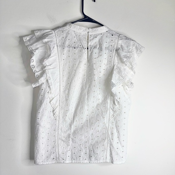 Veronica Beard Jie Eyelet and Lace Top in White - Picture 6 of 10